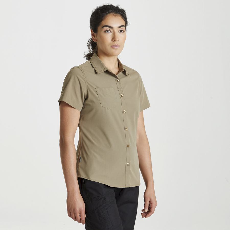 Camisas Craghoppers Expert Kiwi Corta Sleeved Mujer Kaki | RSK667JC