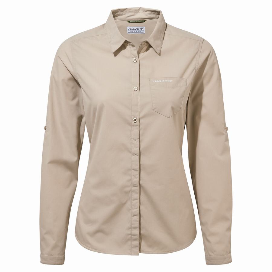 Camisas Craghoppers Kiwi II Long Sleeved Mujer Marrom | YCF8451GT