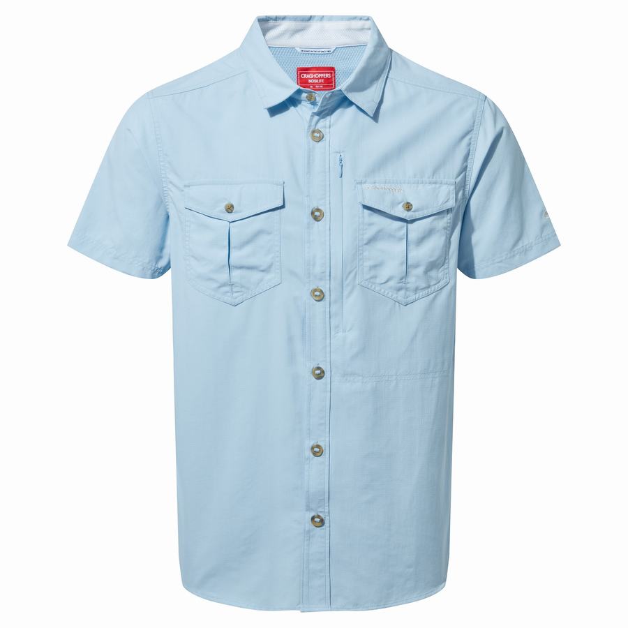 Camisas Craghoppers NosiLife Adventure II Corta Sleeved Hombre Azules | QEZ5689XU