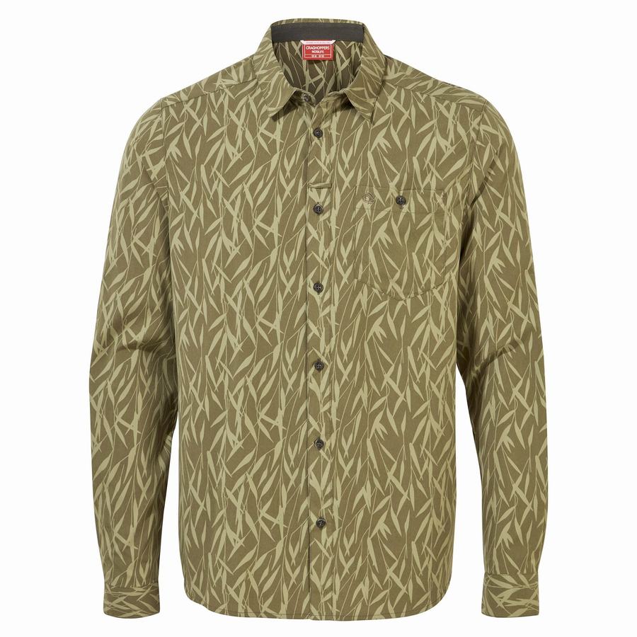 Camisas Craghoppers NosiLife Pinyon Long Sleeved Hombre Verdes | BAM6250QZ