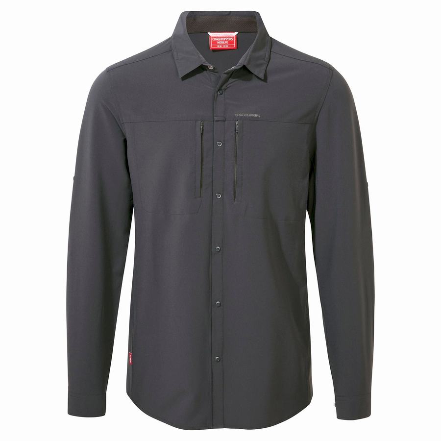 Camisas Craghoppers NosiLife Pro IV Long Sleeved Hombre Negros | BGY996TM