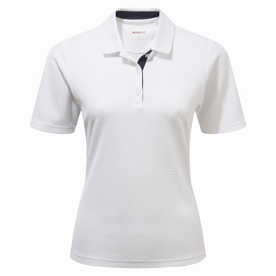 Camisetas Craghoppers NosiLife Corta Sleeved Polo Mujer Blancos | JYE7397BY