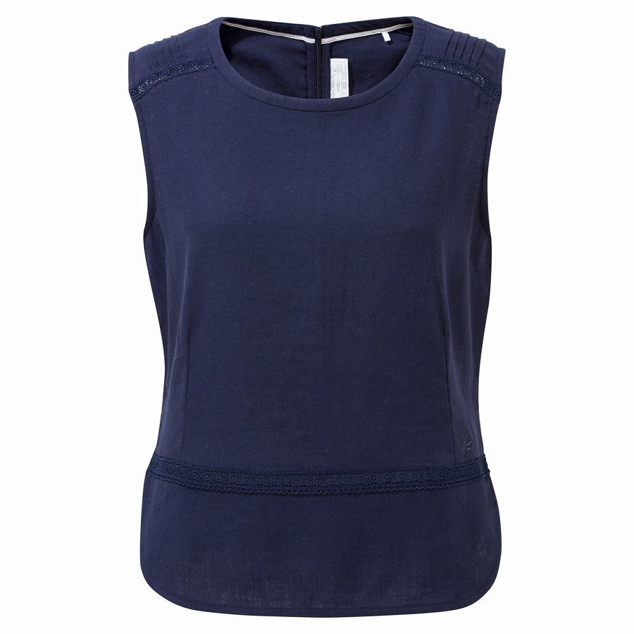 Camisetas Craghoppers Nosibotanical Bonita Vest Mujer Azules Azul Marino | GUZ9585JZ