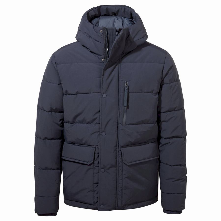 Chaquetas Craghoppers Dunbeath Insulated Encapuchado Hombre Azules Azul Marino | JFI1784TH