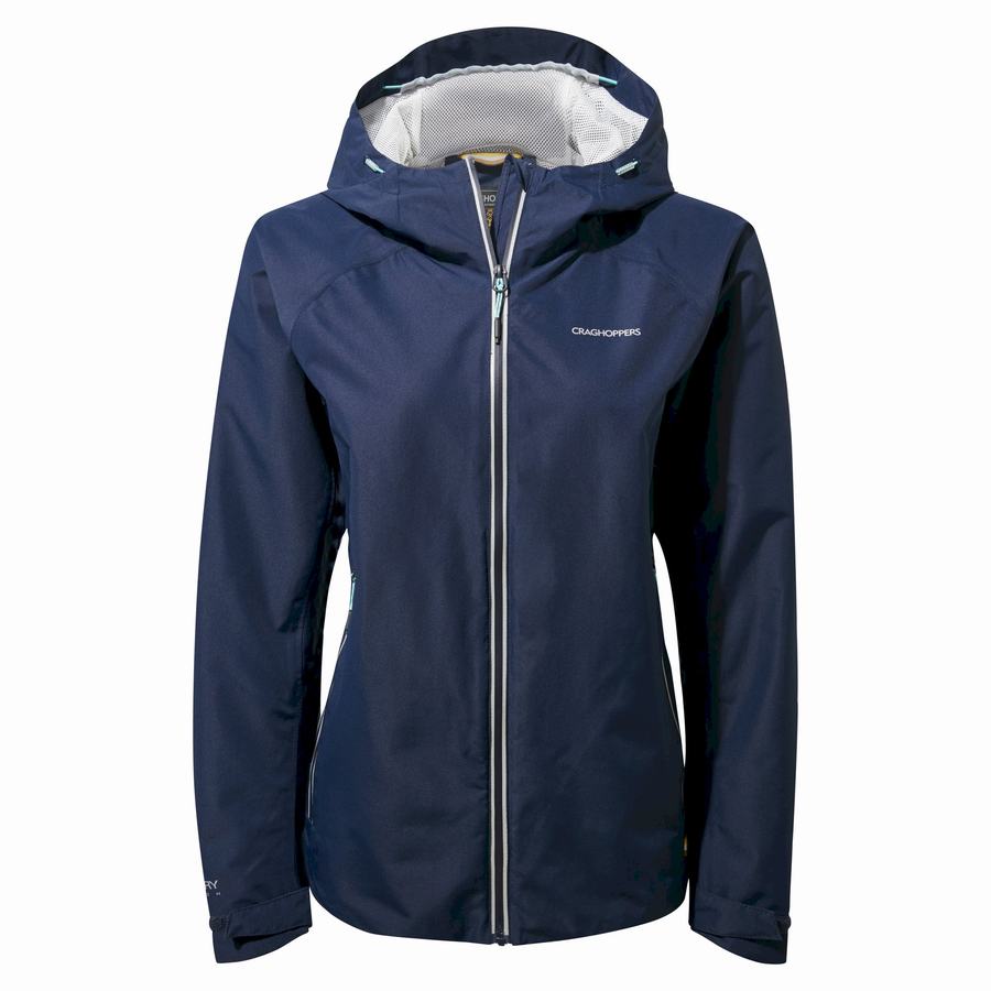 Chaquetas Craghoppers Impermeables Atlas Mujer Azules Azul Marino | EZQ8121VY