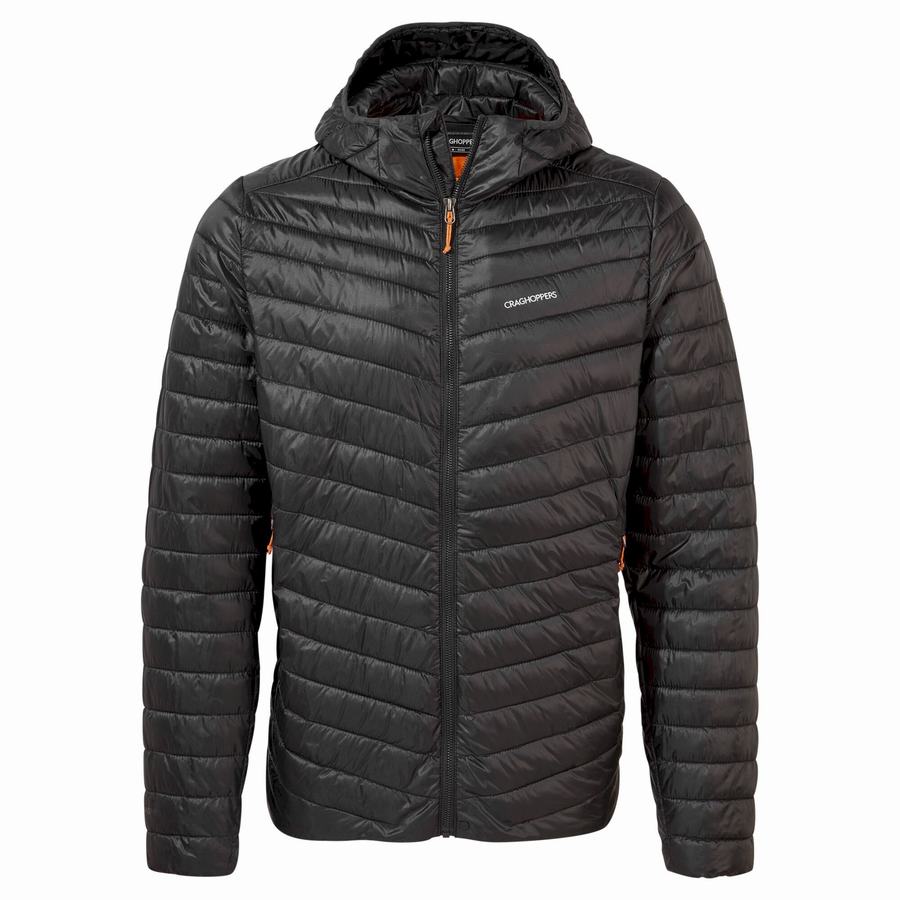 Chaquetas Craghoppers Insulated ExpoLite Encapuchado Hombre Negros Naranjas | DNP5127WW