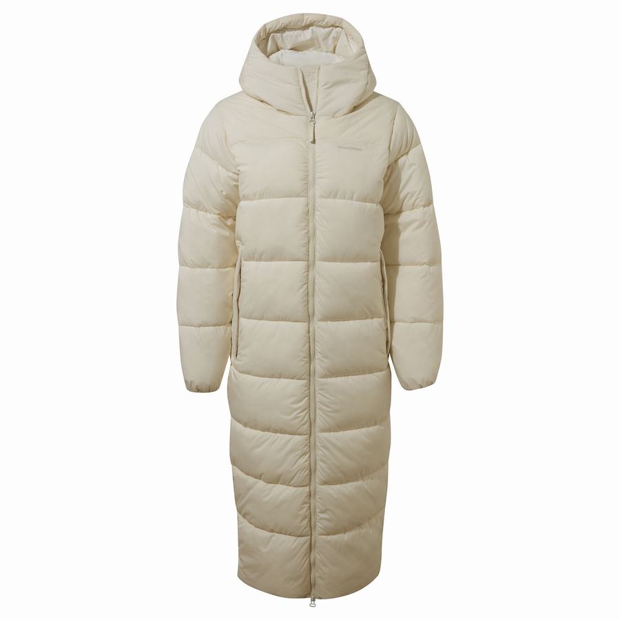 Chaquetas Craghoppers Narlia Insulated Encapuchado Mujer Blancos | QVS4331KG