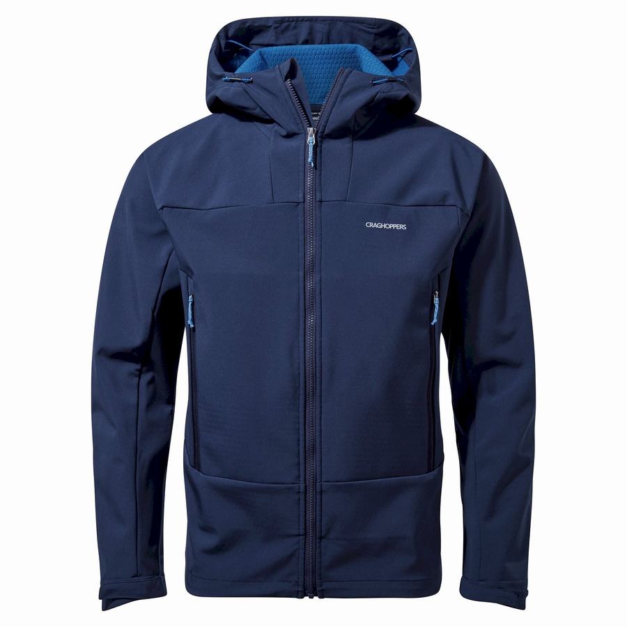 Chaquetas Craghoppers Tripp Encapuchado Hombre Azules Azul Marino | HUG2815NV