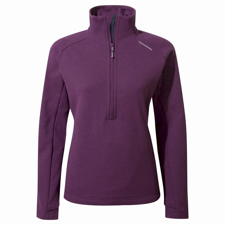 Jerséis Craghoppers Dynamic Pro Half Zip Mujer Morados Oscuro | FQF2119BO