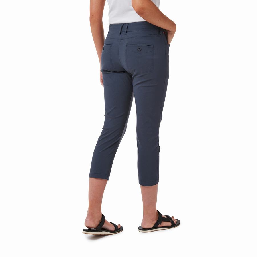 Bermudas Craghoppers NosiLife Clara Crop Mujer Azul Marino | HWE369XT