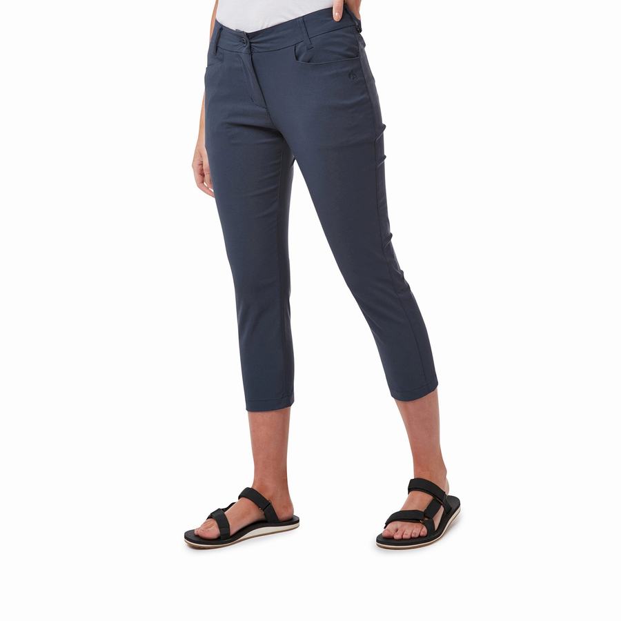 Bermudas Craghoppers NosiLife Clara Crop Mujer Azul Marino | HWE369XT