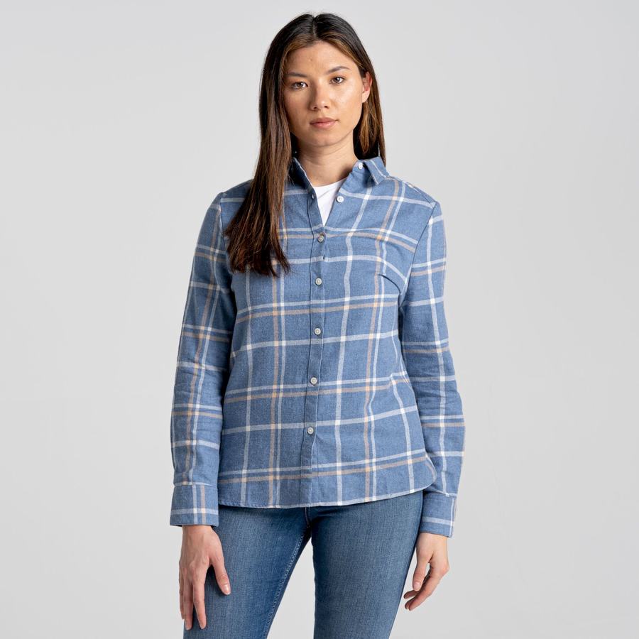 Camisas Craghoppers Emie Long Sleeved Mujer Azules | XZJ6773XS