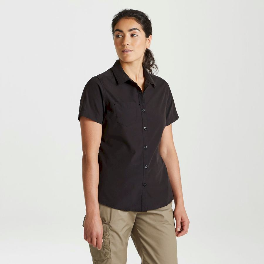 Camisas Craghoppers Expert Kiwi Corta Sleeved Mujer Negros | OZL5696ND