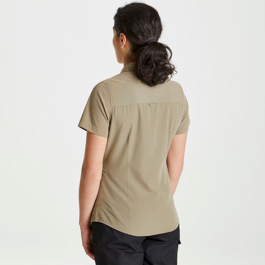 Camisas Craghoppers Expert Kiwi Corta Sleeved Mujer Kaki | RSK667JC