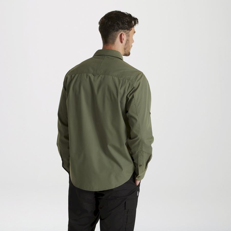 Camisas Craghoppers Expert Kiwi Long Sleeved Hombre Verdes Oscuro | DBW2862SL