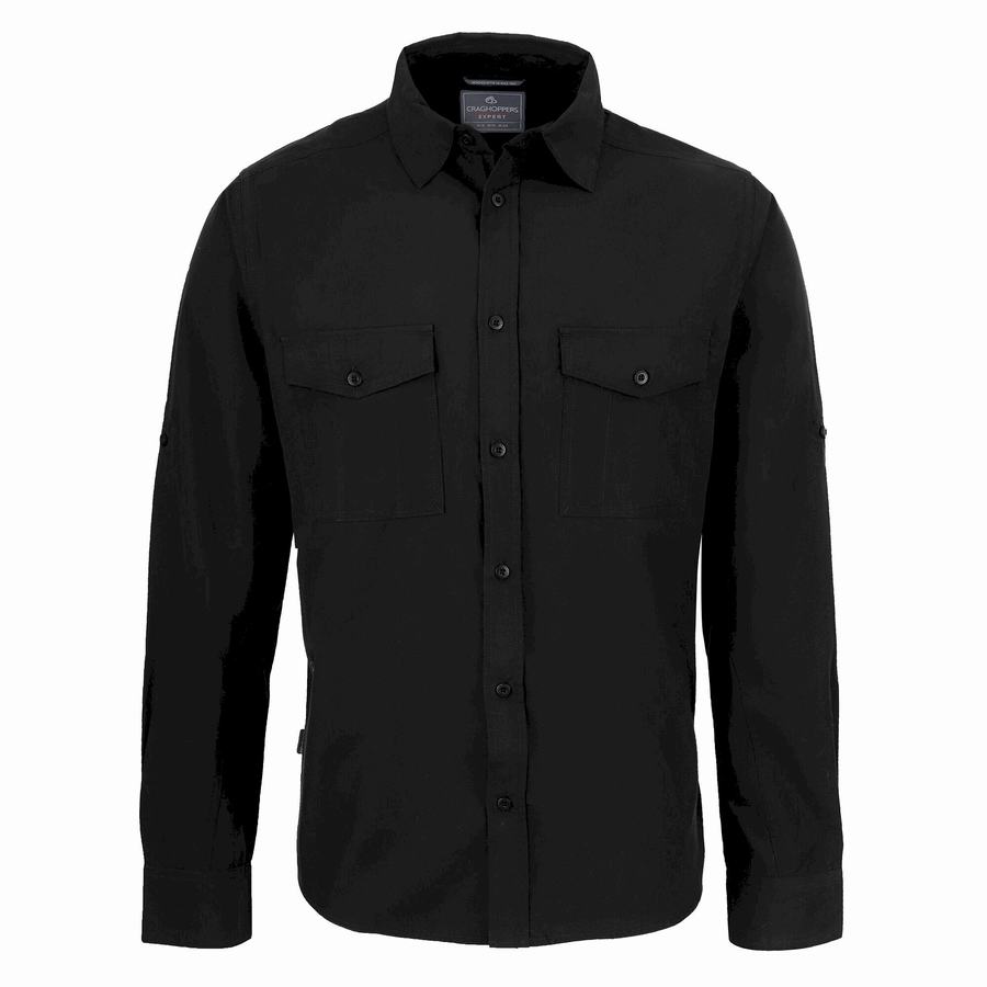 Camisas Craghoppers Expert Kiwi Long Sleeved Hombre Negros | DHL8819ZQ