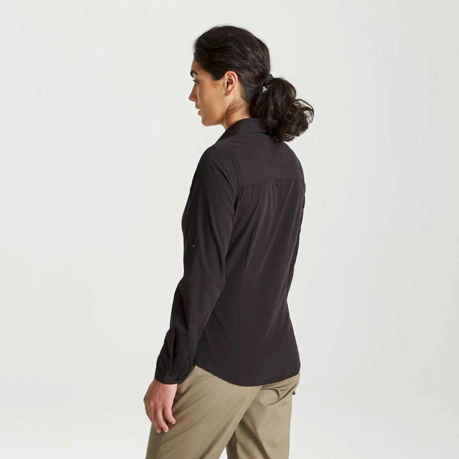 Camisas Craghoppers Expert Kiwi Long Sleeved Mujer Negros | EKZ6745GU