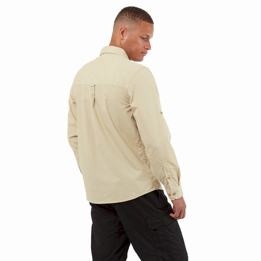 Camisas Craghoppers Kiwi Boulder Long Sleeved Hombre Beige | DAN8568TT