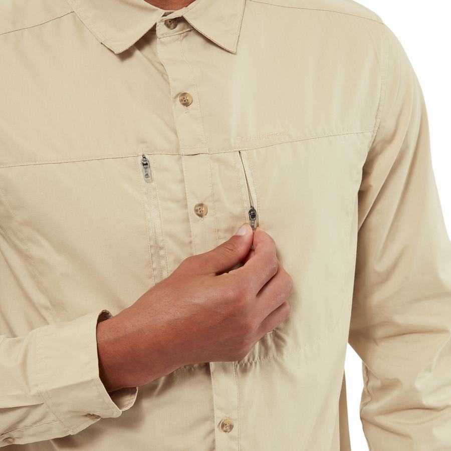 Camisas Craghoppers Kiwi Boulder Long Sleeved Hombre Beige | DAN8568TT