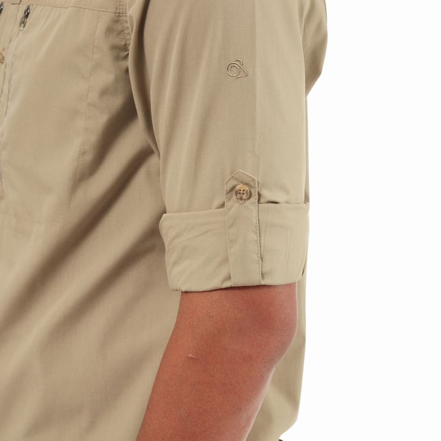 Camisas Craghoppers Kiwi Boulder Long Sleeved Hombre Kaki | MJG937VS