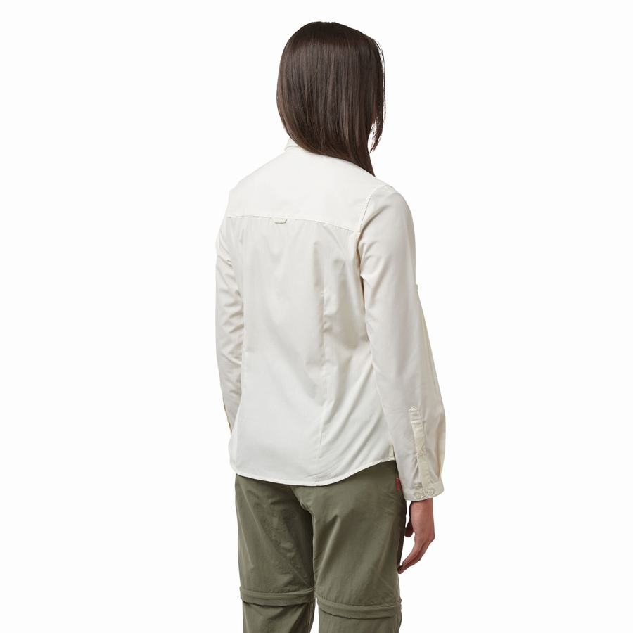 Camisas Craghoppers Kiwi II Long Sleeved Mujer Blancos | PYS356AX