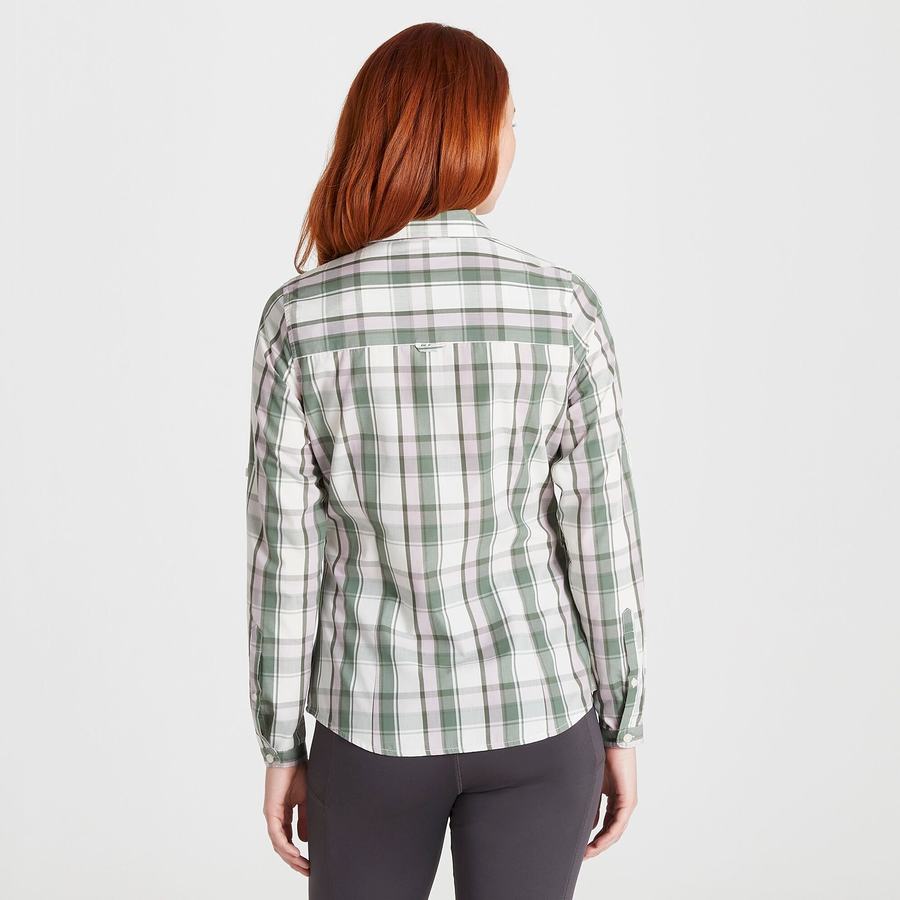 Camisas Craghoppers Kiwi II Long Sleeved Mujer Verde Oliva | TPY3891SI