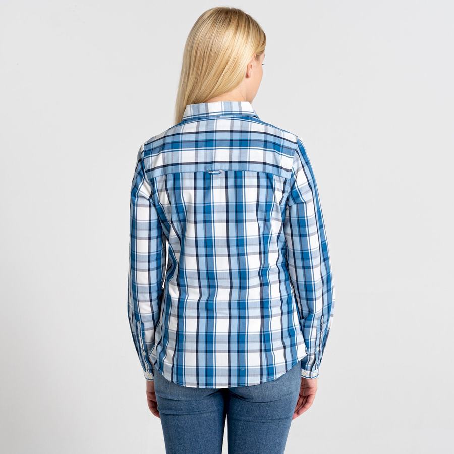 Camisas Craghoppers Kiwi II Long Sleeved Mujer Azules | TUP9315LG