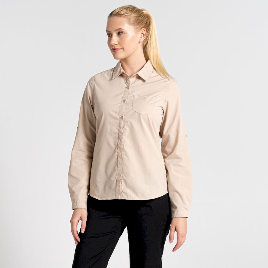 Camisas Craghoppers Kiwi II Long Sleeved Mujer Marrom | YCF8451GT