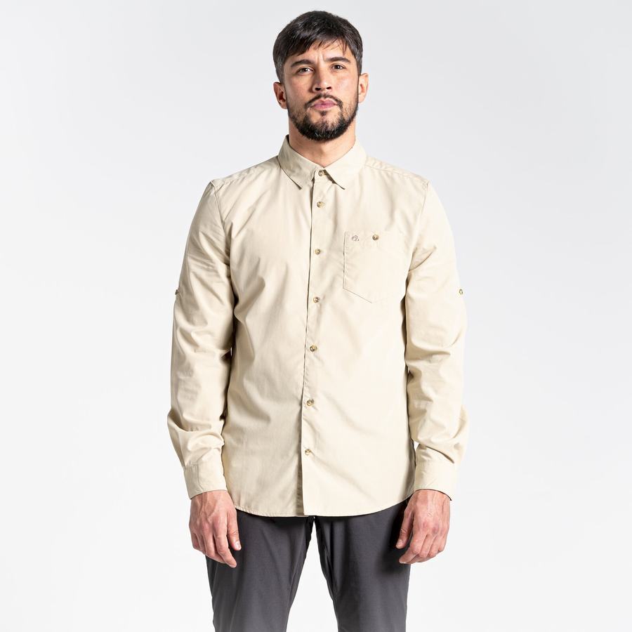 Camisas Craghoppers Kiwi Ridge Long Sleeved Hombre Beige | RPV9325JL