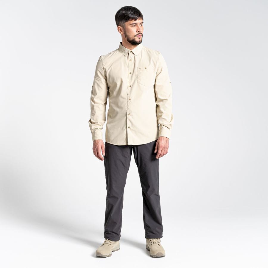 Camisas Craghoppers Kiwi Ridge Long Sleeved Hombre Beige | RPV9325JL