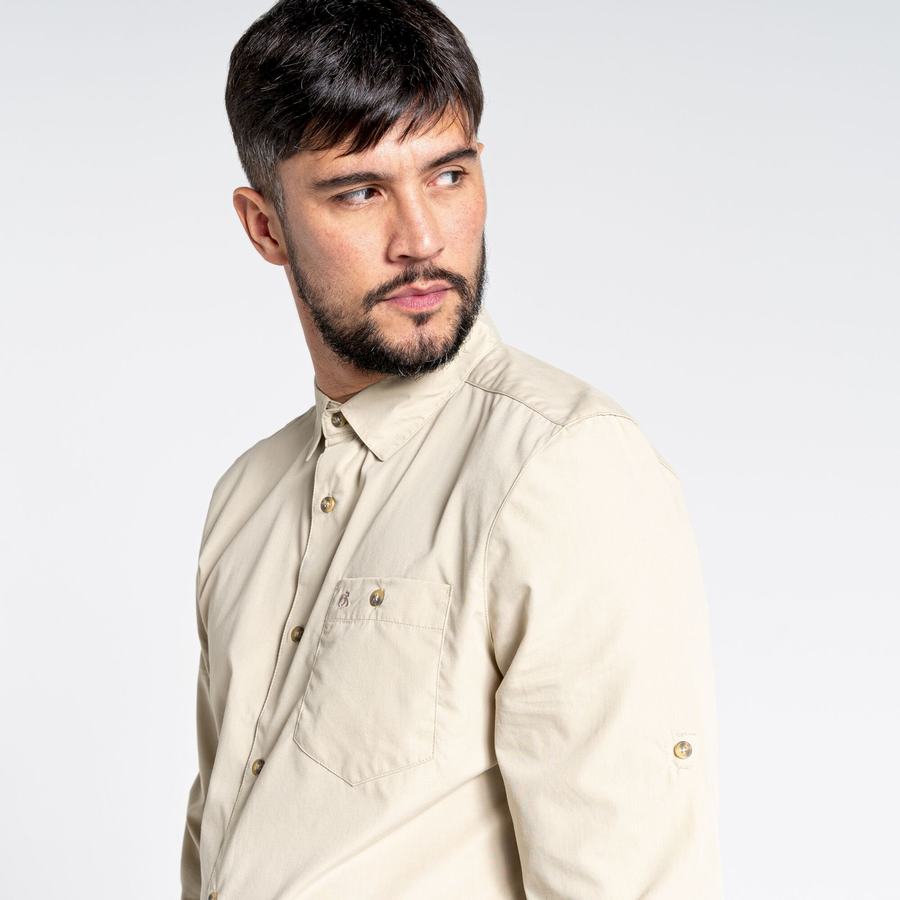 Camisas Craghoppers Kiwi Ridge Long Sleeved Hombre Beige | RPV9325JL