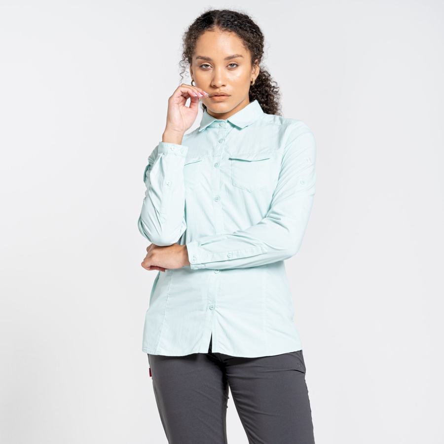 Camisas Craghoppers NosiLife Adventure II Long Sleeved Mujer Verdes | DTK2069QY