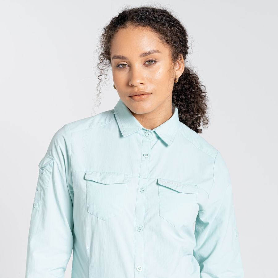 Camisas Craghoppers NosiLife Adventure II Long Sleeved Mujer Verdes | DTK2069QY