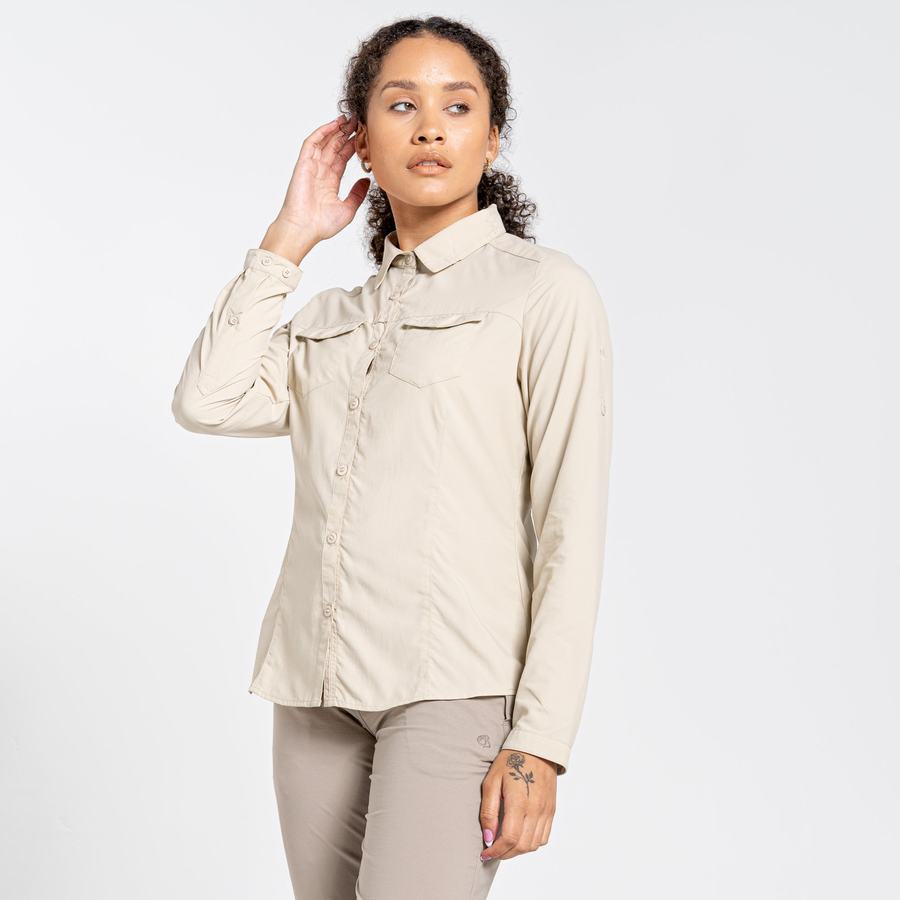 Camisas Craghoppers NosiLife Adventure II Long Sleeved Mujer Marrom | EQD7098OD