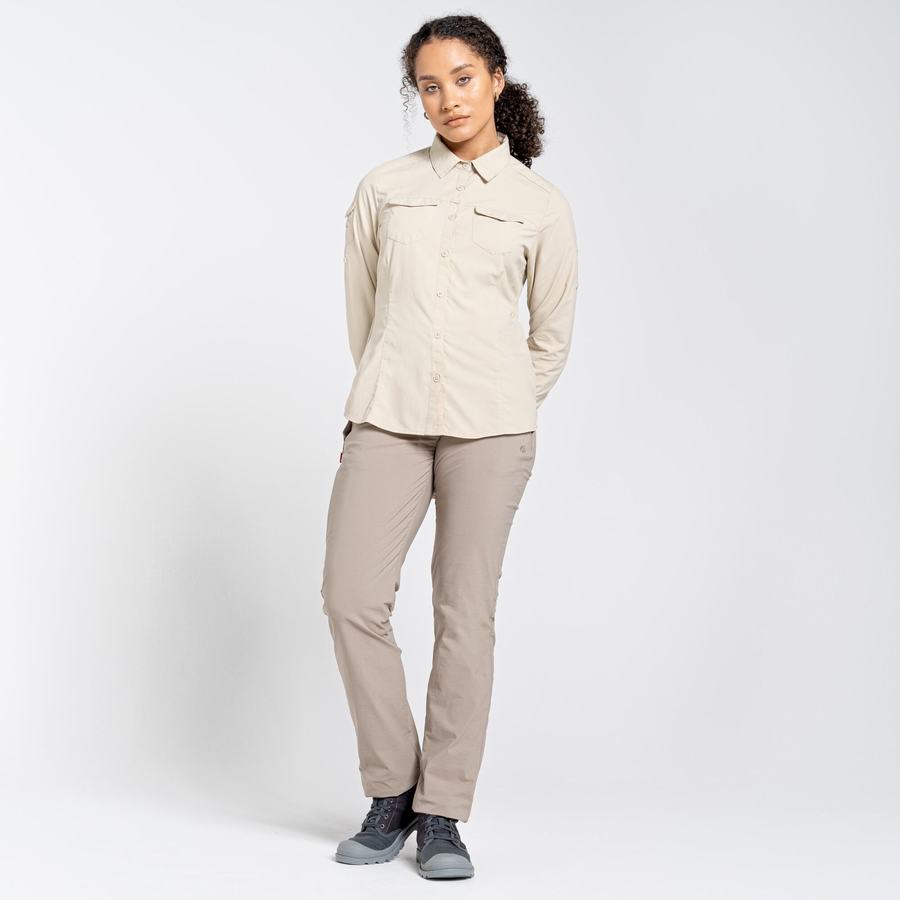 Camisas Craghoppers NosiLife Adventure II Long Sleeved Mujer Marrom | EQD7098OD