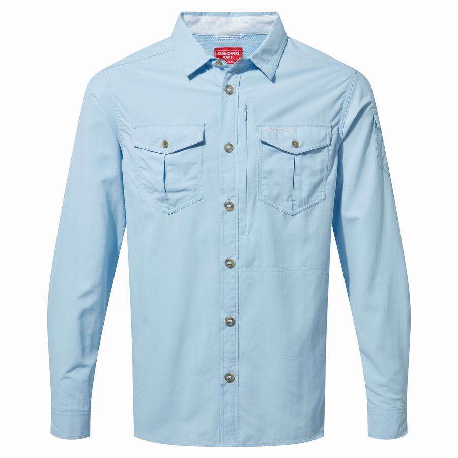 Camisas Craghoppers NosiLife Adventure II Long Sleeved Hombre Azules | FEA6151RU