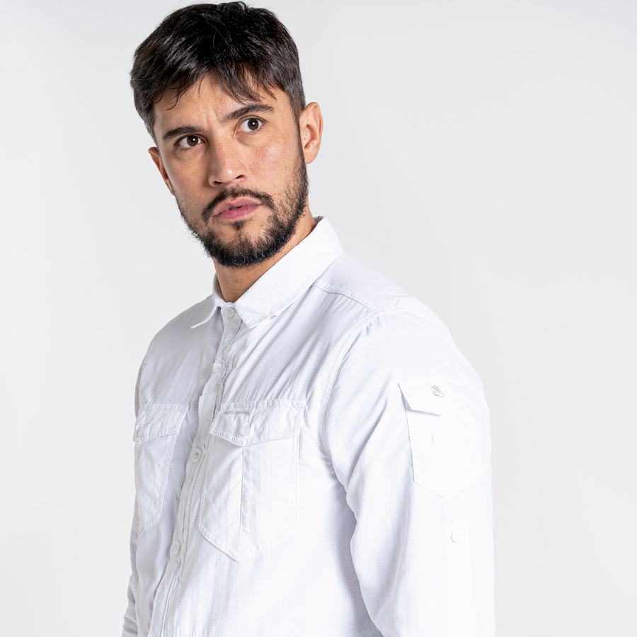 Camisas Craghoppers NosiLife Adventure II Long Sleeved Hombre Blancos | GTR437VJ