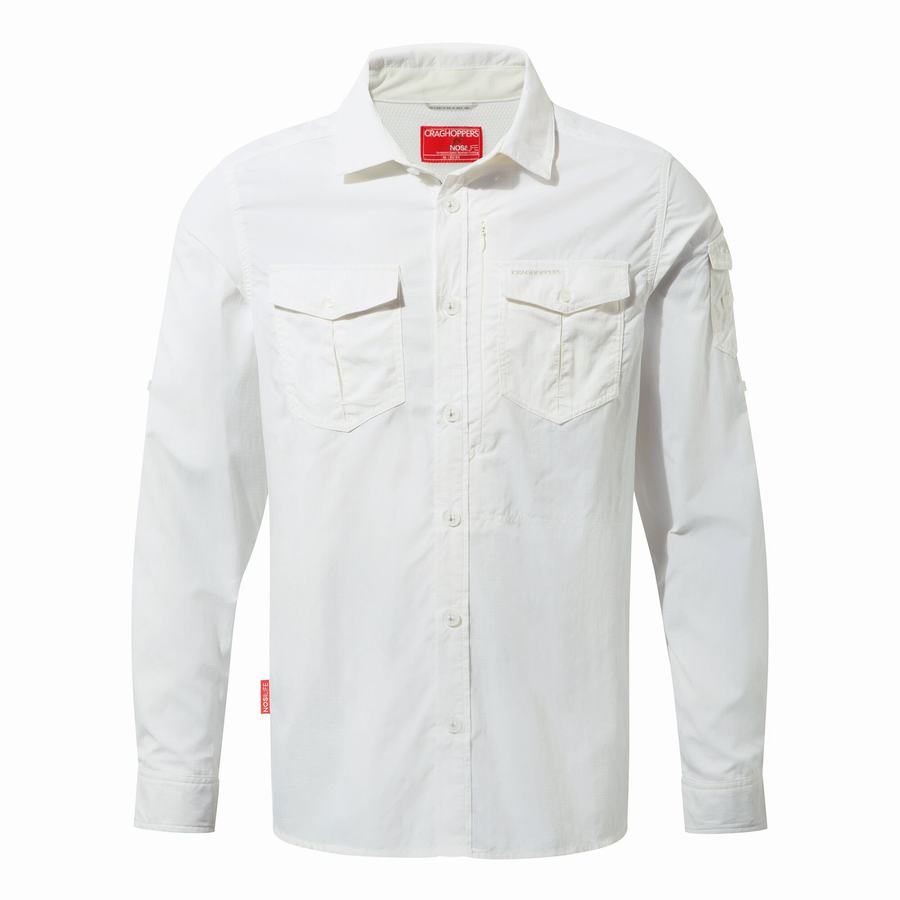 Camisas Craghoppers NosiLife Adventure II Long Sleeved Hombre Blancos | GTR437VJ