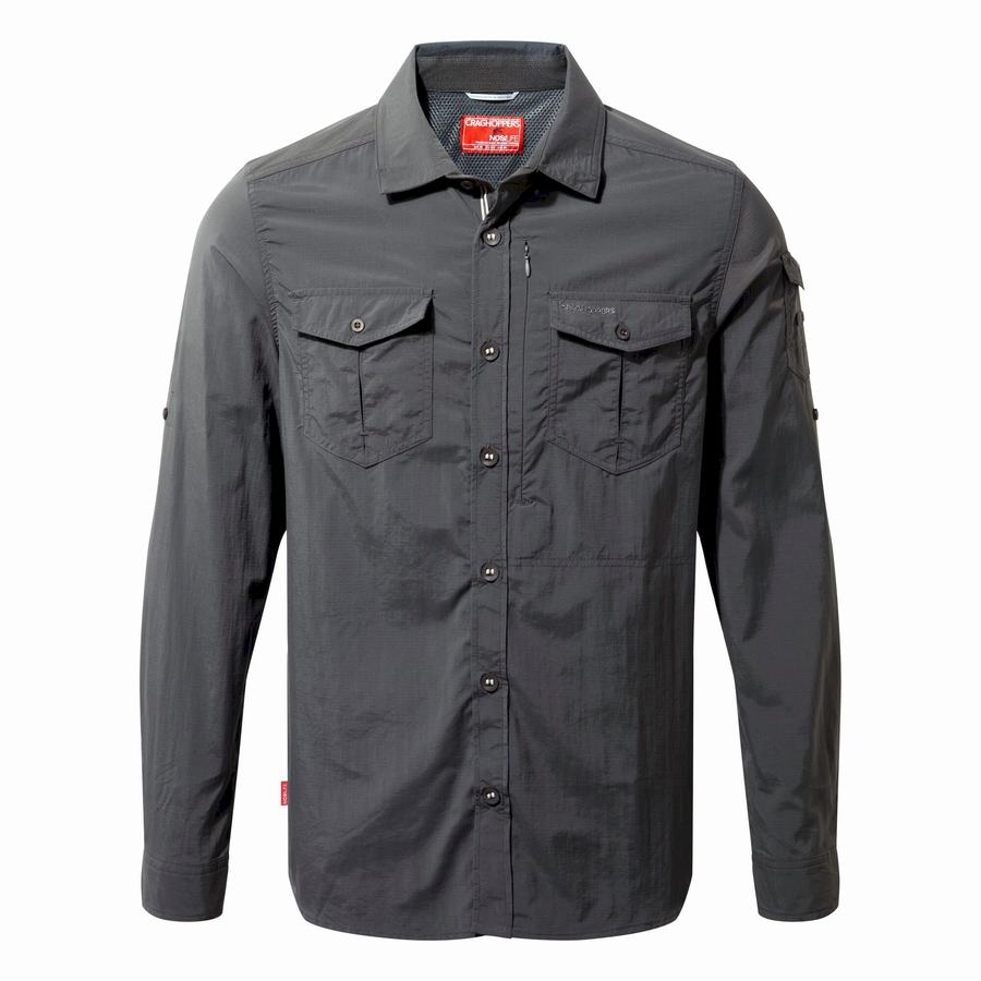 Camisas Craghoppers NosiLife Adventure II Long Sleeved Hombre Negros | VFT4631ZW