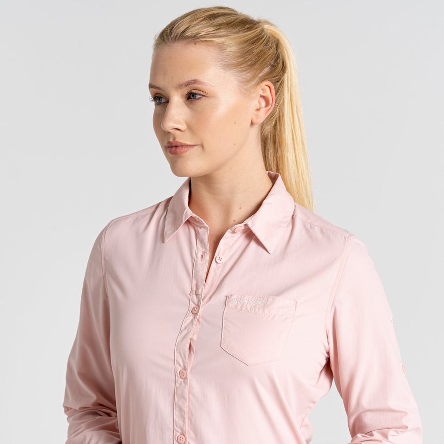 Camisas Craghoppers NosiLife Bardo Long Sleeved Mujer Rosas | LIF7514PD