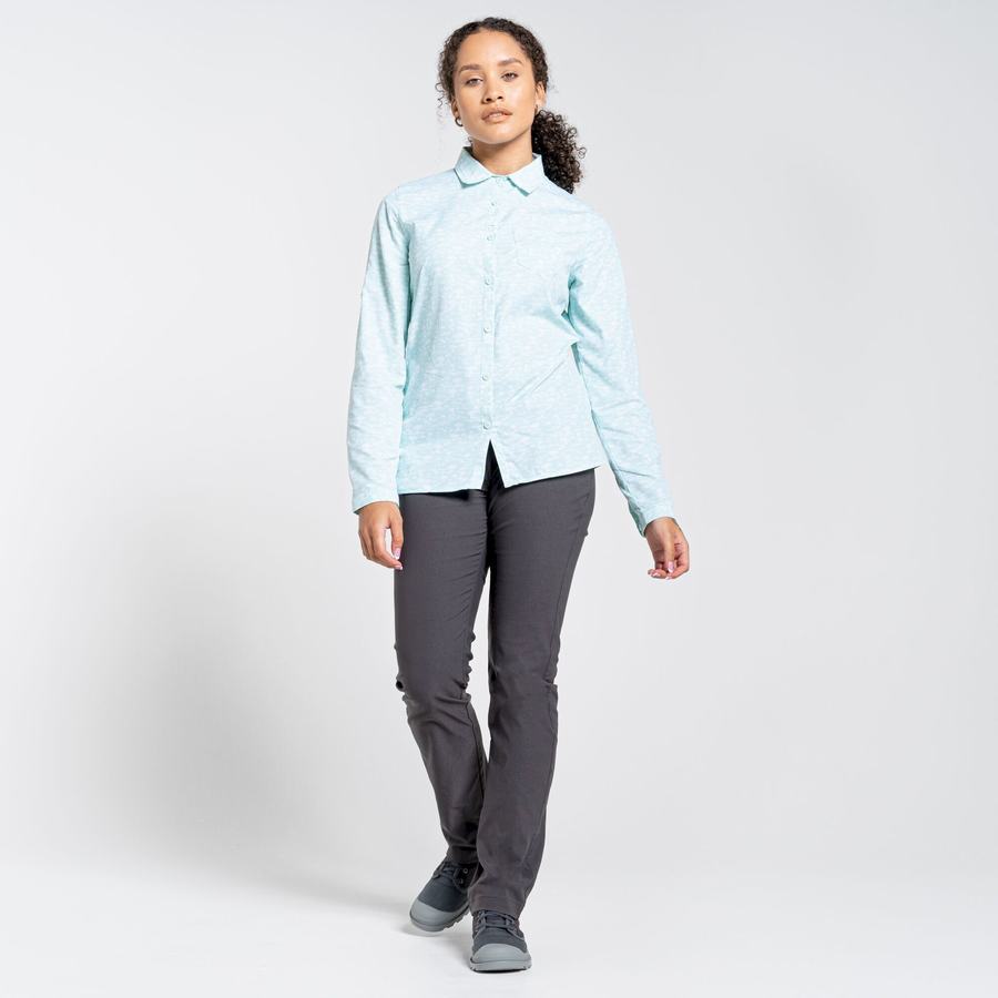 Camisas Craghoppers NosiLife Callo Long Sleeved Mujer Verdes | IOL3191OF