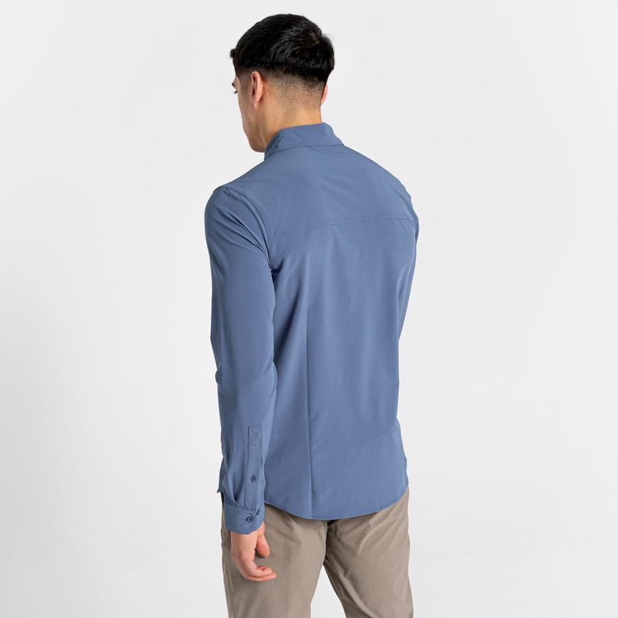 Camisas Craghoppers NosiLife Hedley Long Sleeved Hombre Azules | JUA5995WN