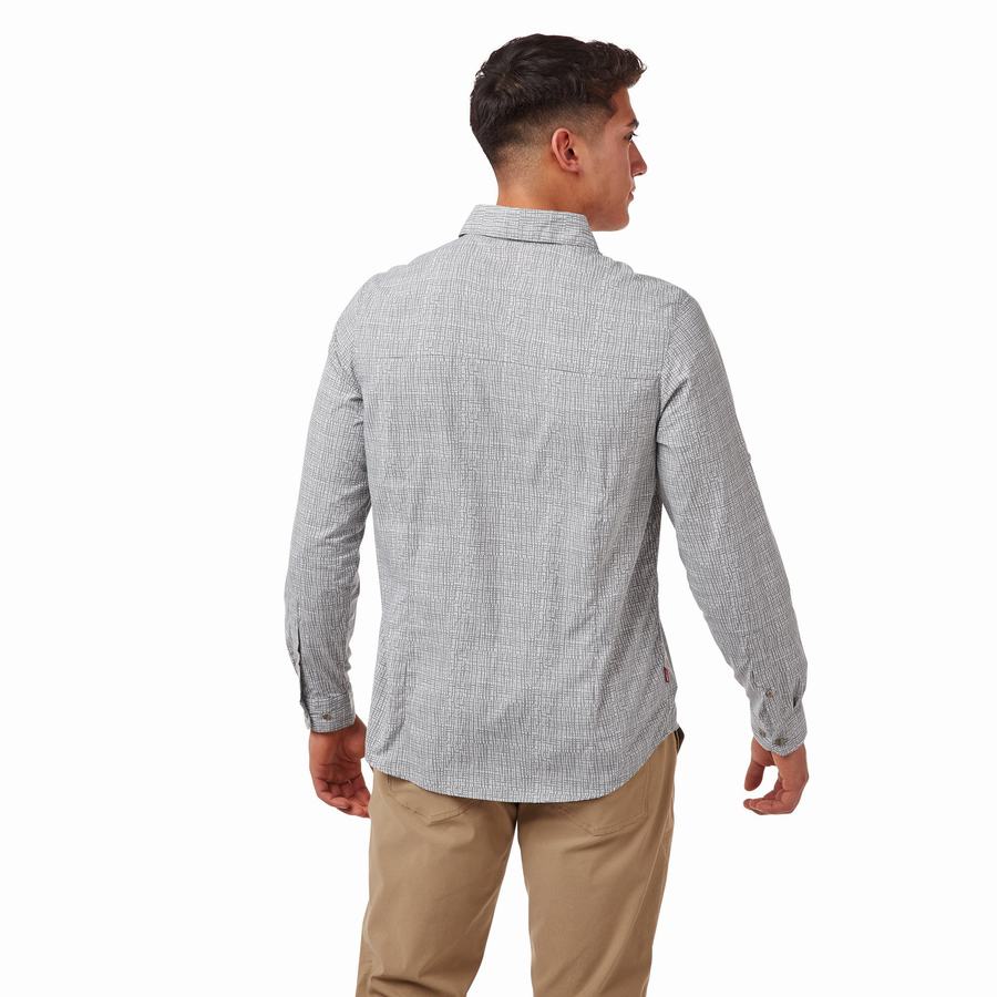 Camisas Craghoppers NosiLife Lester Long Sleeved Hombre Grises | OXH2286VS