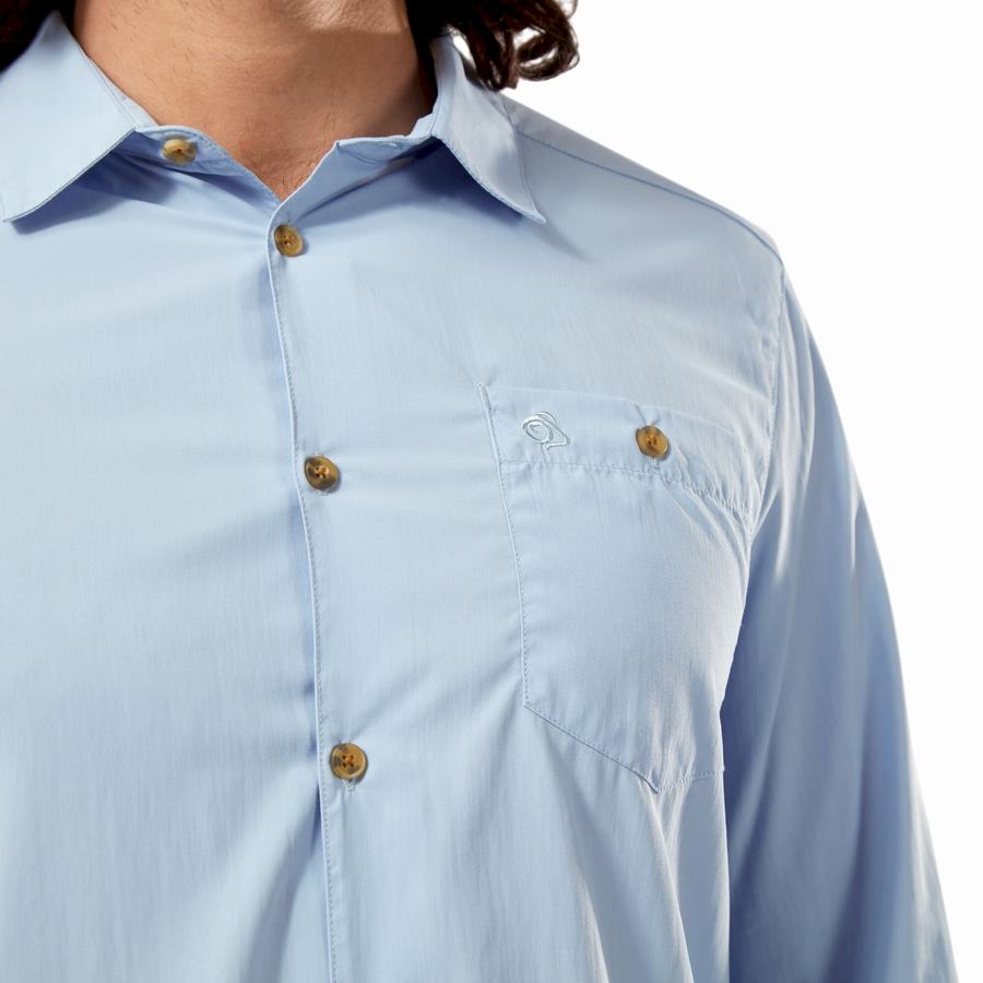 Camisas Craghoppers NosiLife Nuoro Long Sleeved Hombre Azules | DAL5825HW