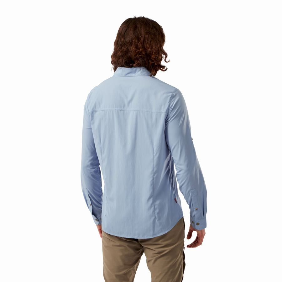 Camisas Craghoppers NosiLife Nuoro Long Sleeved Hombre Azules | DAL5825HW