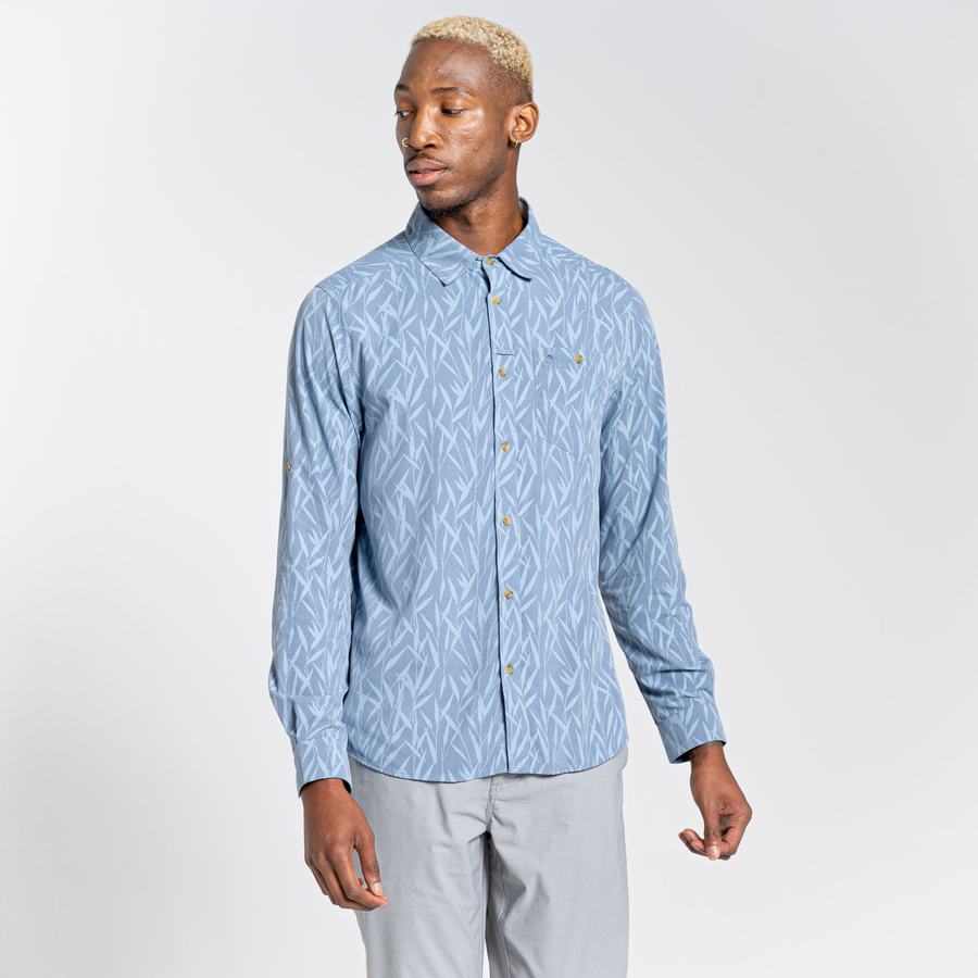 Camisas Craghoppers NosiLife Pinyon Long Sleeved Hombre Azules | NEY6020EN