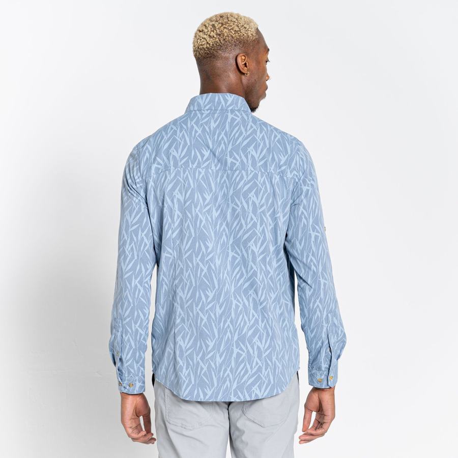 Camisas Craghoppers NosiLife Pinyon Long Sleeved Hombre Azules | NEY6020EN