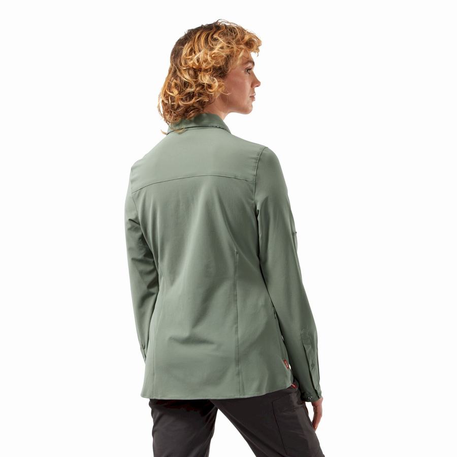 Camisas Craghoppers NosiLife Pro III Long Sleeved Mujer Verde Oliva | KQD4577WP