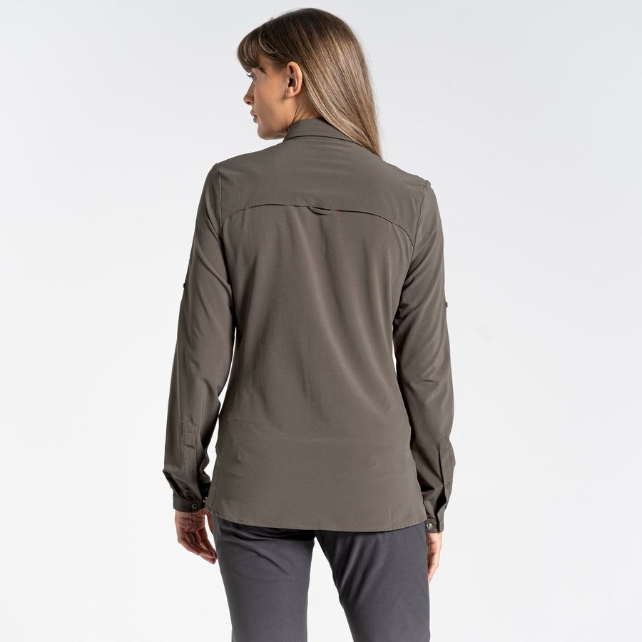 Camisas Craghoppers NosiLife Pro IV Long Sleeved Mujer Kaki | IWI4451FD