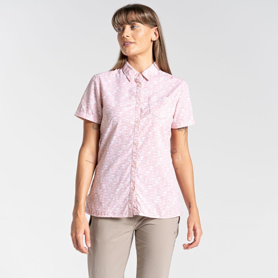 Camisas Craghoppers NosiLife Tillia Corta Sleeved Mujer Rosas | PKN1597YN